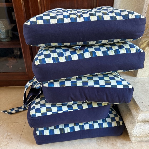 MacKenzie-Childs Royal Check Chair Cushion - Picture 4 of 6